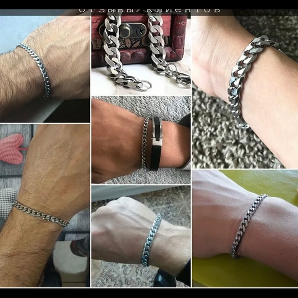 New Stainless Steel Curb Cuban Link Chain Bracelet - Picture 11 of 11